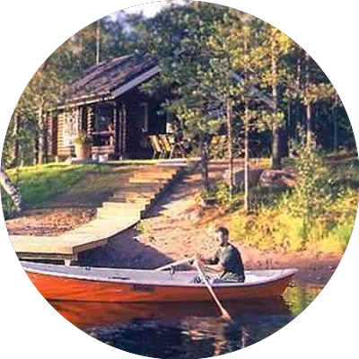 Log cottage river side in Finland ID-252